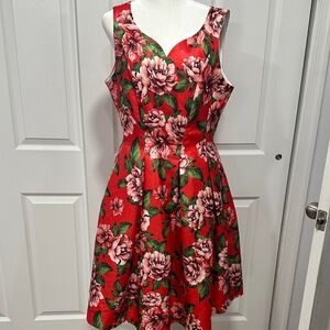 Gracia Vibrant Red Floral Mini Dress